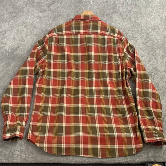 Wallace & Barnes J Crew Flannel Shirt Men XL Red Plaid Check Button Up Slim Fit - Picture 9 of 10